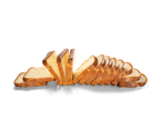 Sliced bread on a white background