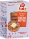 Cinnamon raisin English muffin box with three muffins and butter topping illustration