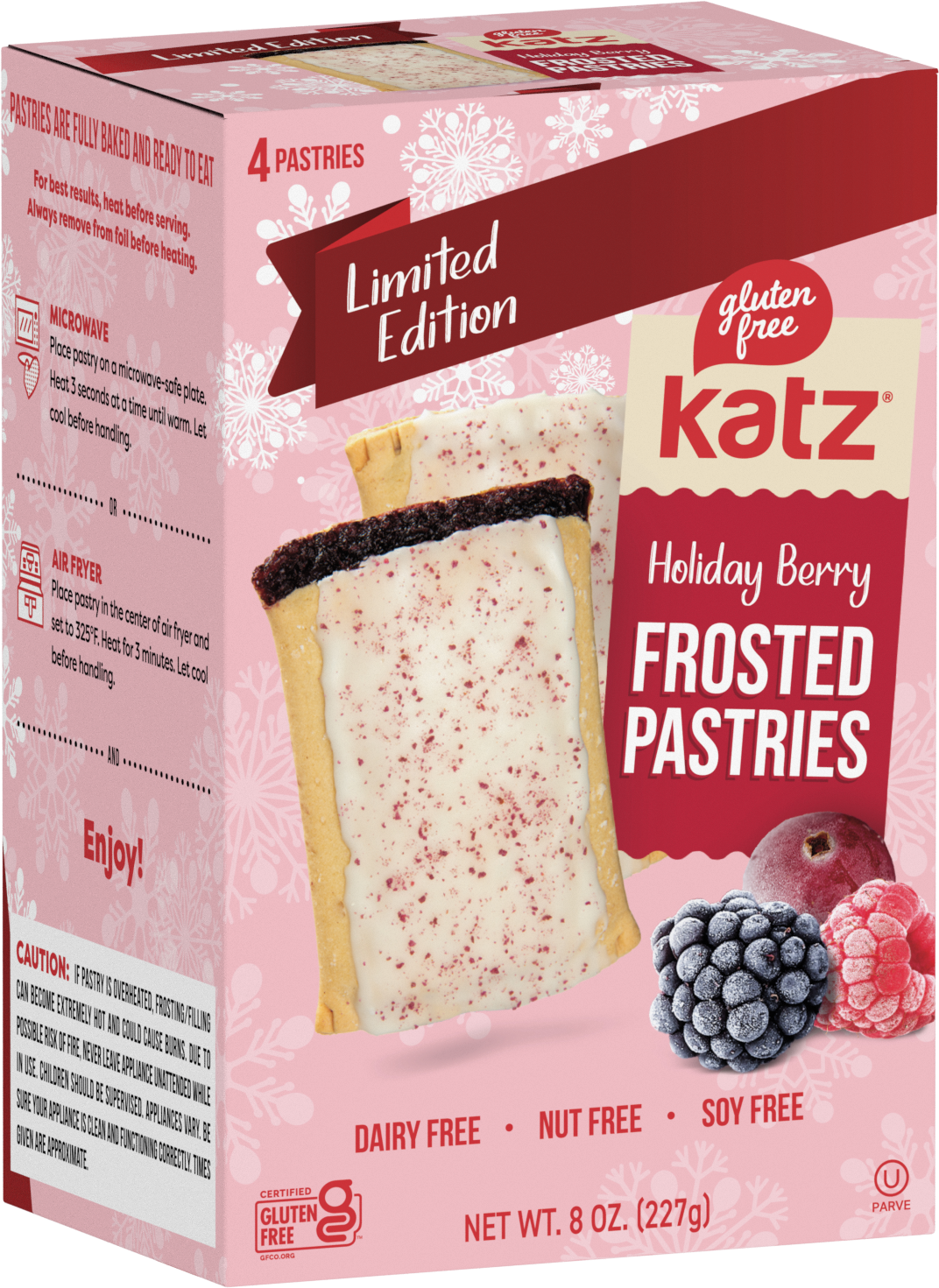 Iced holiday berry frosted pastries gift box, Limited Edition Katz packaging