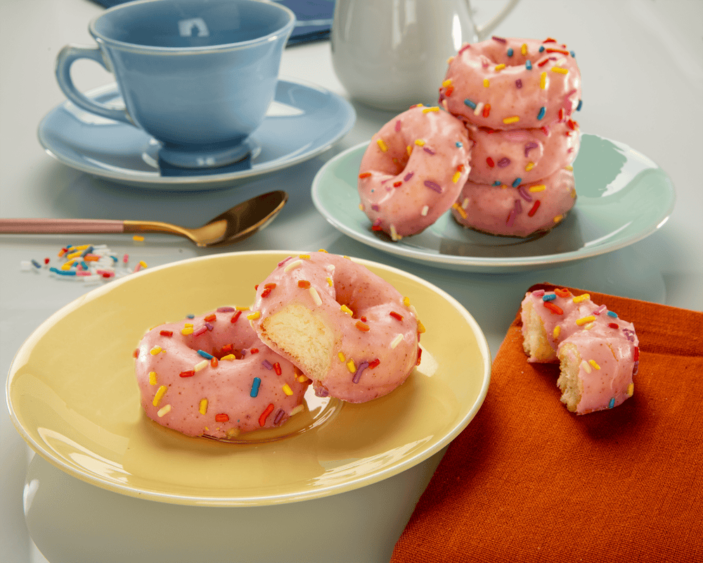 Strawberry Frosted Sprinkle Mini Donuts