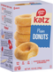 Katz gluten-free plain donuts in box showing 6 donuts