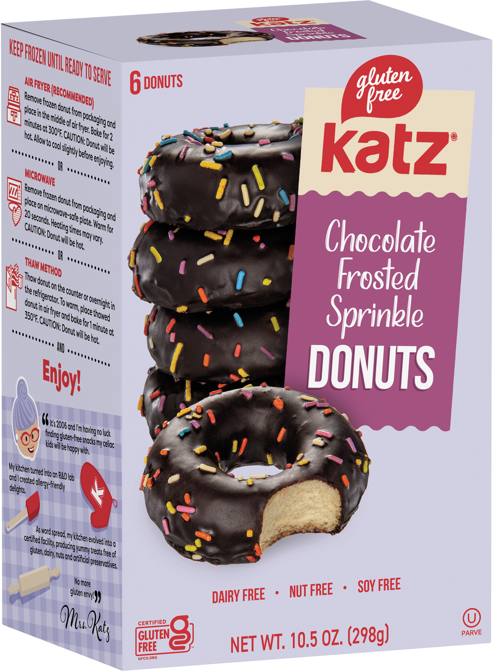 Chocolate frosted sprinkle donuts with dark icing and colorful sprinkles