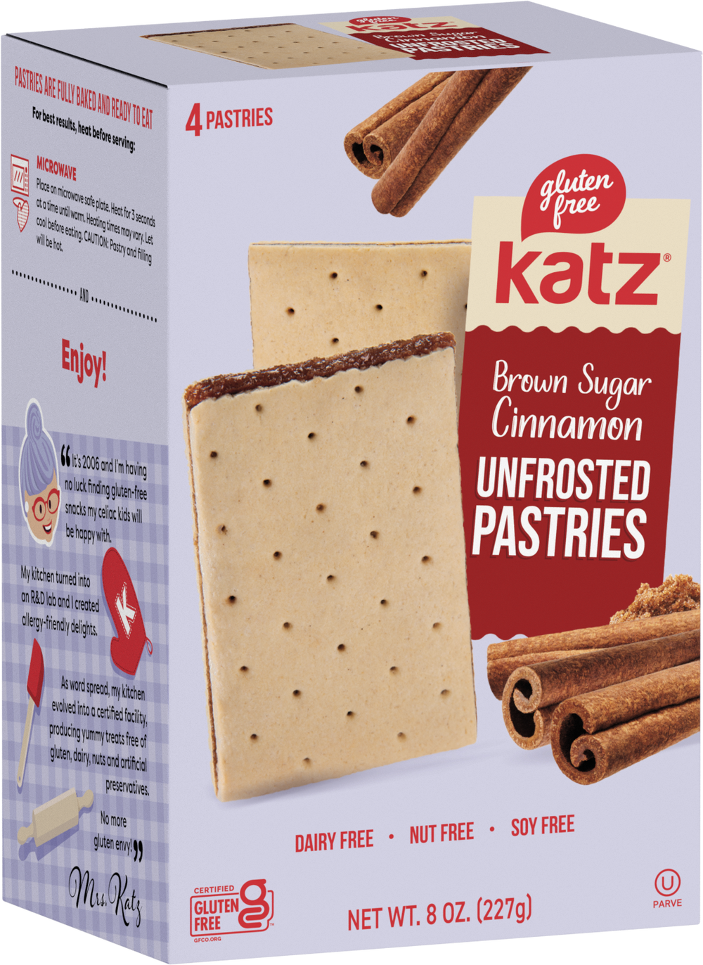 Unfrosted brown sugar cinnamon toaster pastries box, 4 pastries