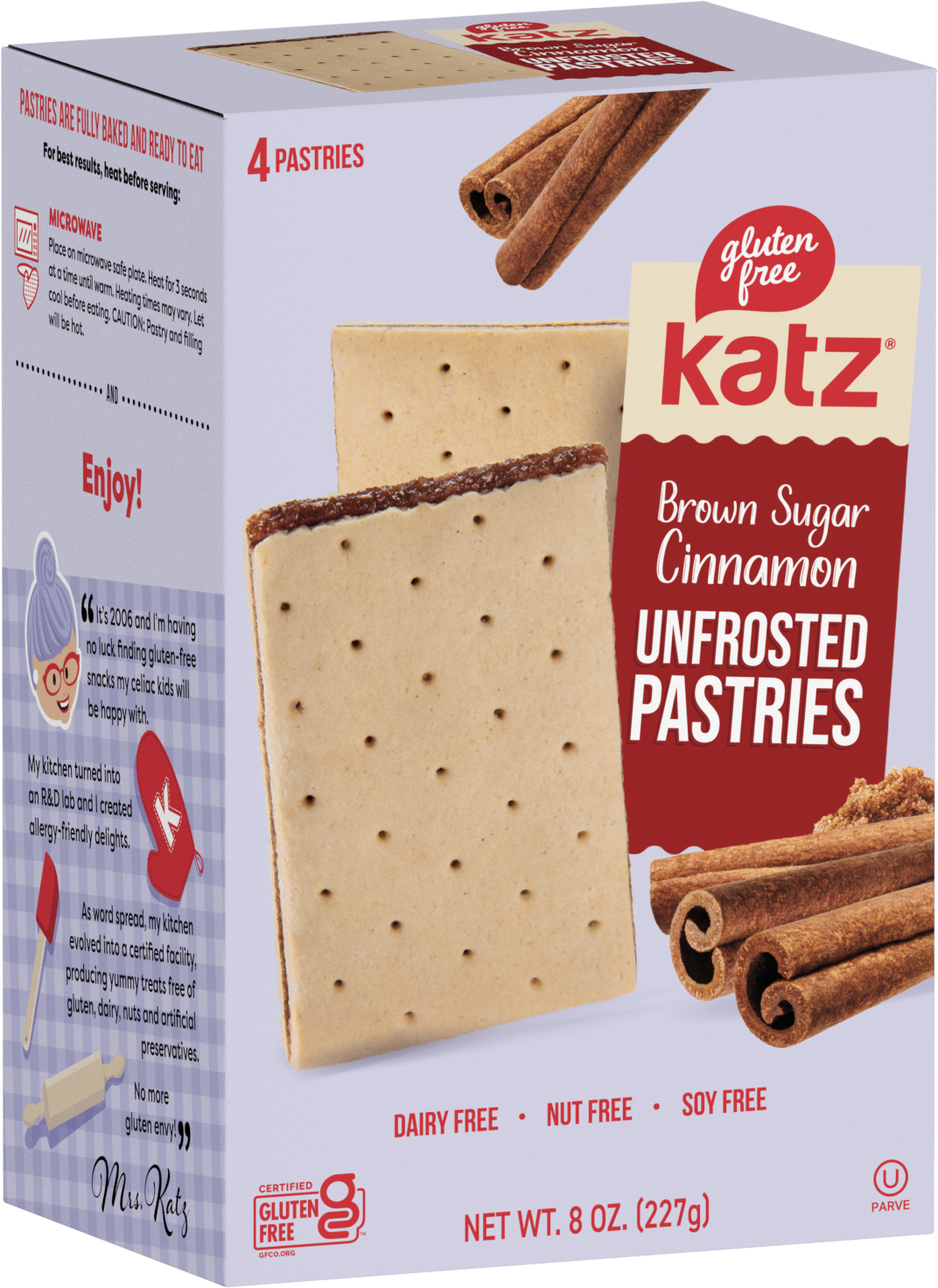Unfrosted brown sugar cinnamon toaster pastries box, 4 pastries